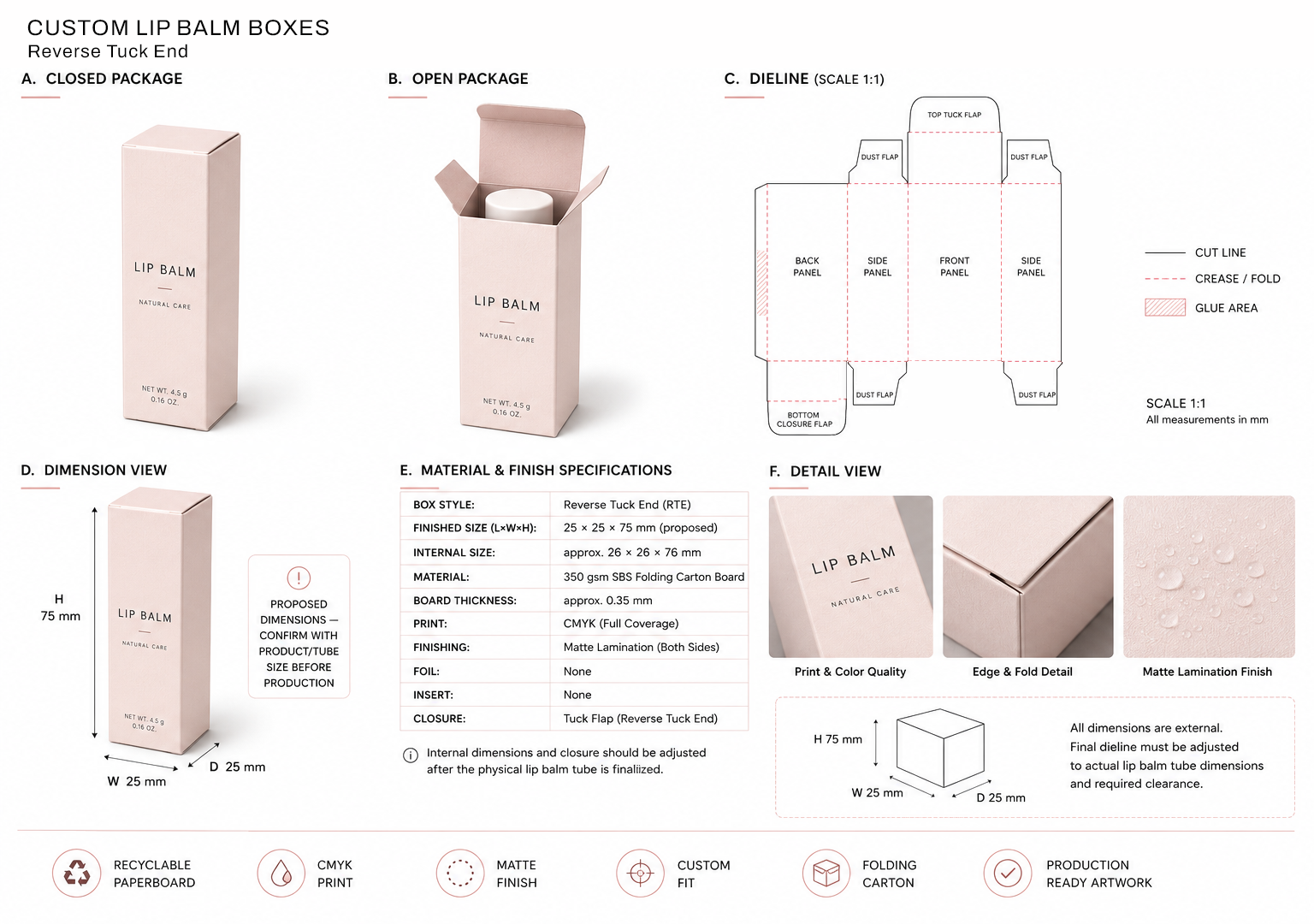 Lip Balm Boxes - Boxes Me NYC